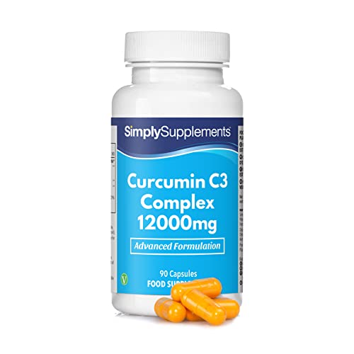 Kurkumin (Turmeric) C3 Komplex 12.000mg - 90 Kapseln - geeignet für Veganer - Versorgung für 3 Monate - SimplySupplements