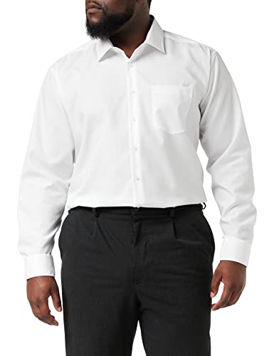 Seidensticker Herren Business Hemd Modern Fit - Bügelfreies Hemd mit geradem Schnitt, Kent-Kragen & Brusttasche - Langarm - 100% Baumwolle, Weiß, 40