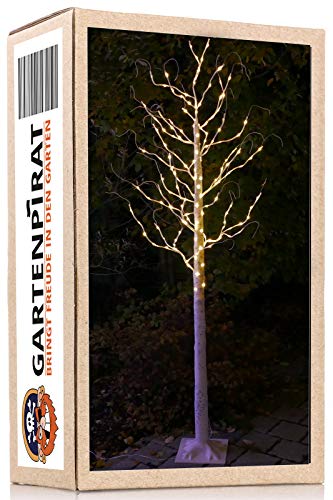 LED-Baum Birke 210 cm 180 LED warm-weiß mit Timer für Weihnachten außen