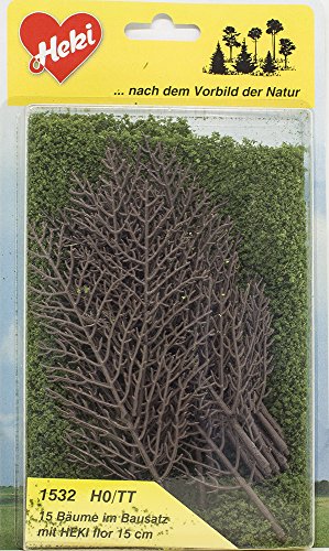 Heki 1532 Baum-Set mit 15 Stück, Höhe 15 cm, Mehrfarbig