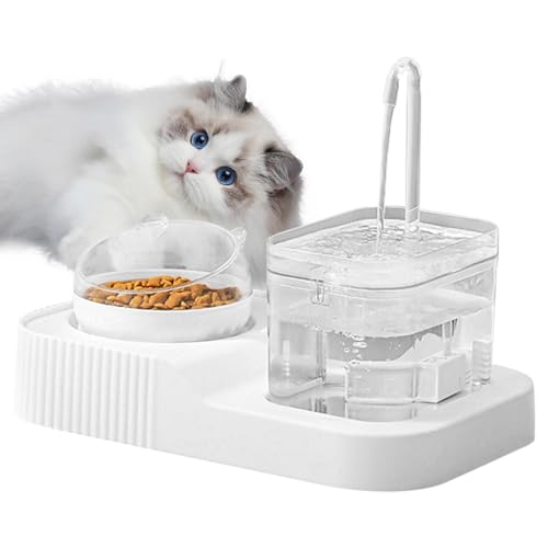 Futternäpfe-Set für Katzenfutter - 2-in-1-Futterschale für Katzenfutter - Automatischer Katzenwasserspender, Nass- und Trockenfutternapf für Haustiere, Hunde und große Katzen