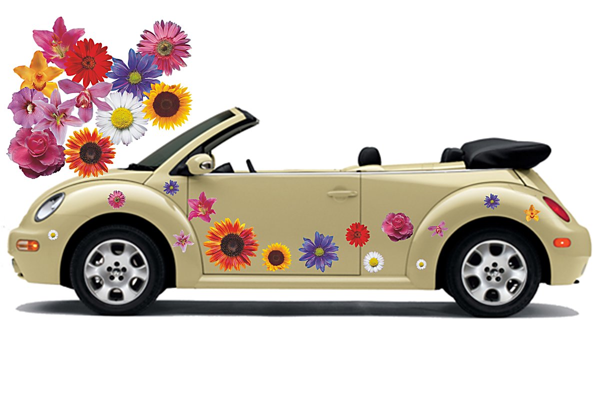 Autoaufkleber, Flower Power, Hippie Blumen, Flower Set 08 (36)