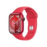 Apple Watch Series 9 (GPS + Cellular, 41 mm) Smartwatch mit Aluminiumgehäuse und Sportarmband M/L in (PRODUCT)RED. Fitnesstracker, Blutsauerstoff und EKG Apps, Always-On Retina Display, Wasserschutz
