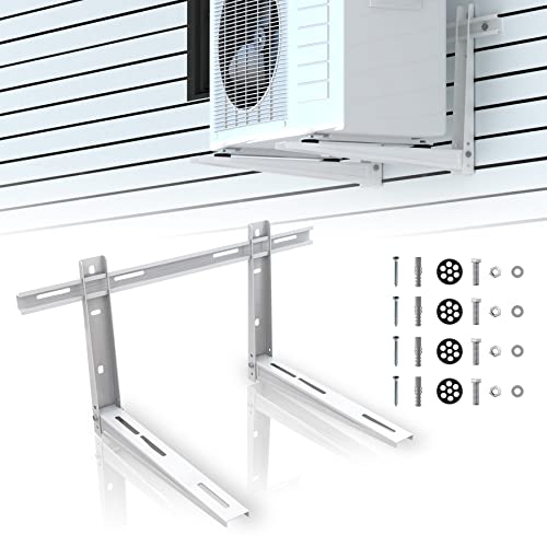 Air Jade Wandhalterung für Klimaanlagenhalterung mit Querstange, robustes faltbares Design für Ductless Mini Split Wärmepumpensysteme im Freien, unterstützt 7000 bis 18000 BTU, max. 150 kg