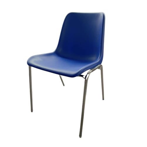 Besucherstuhl MEE215, Wartezimmerstuhl, Kunststoffstuhl, Konferenzstuhl, Stapelbarer und leichter Stuhl, Leicht zu reinigen Platzsparender Stuhl (Blau)