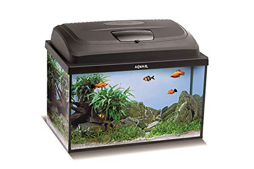 Aquael Aquarium Set Classic LT inkl. Abdeckung Filter Heizer LED Beleuchtung (40x25x25 rechteckig) schwarz