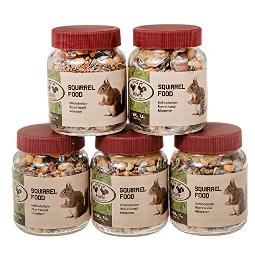 SIDCO Eichhörnchenfutter 5 x 200 g Eichhörnchen Erdnussbutter Nüsse Futtermischung