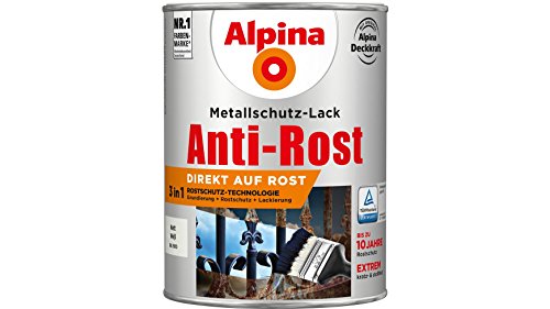 Alpina Metallschutz-Lack Anti-Rost 2,5 l, weiß, matt