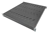 DIGITUS Professional DN-97647 - Fachboden mit variabler Tiefe zum Festeinbau in 19" Schränke - Traglast 50 kg - ab 800 mm Schranktiefe - 1HE - Farbe schwarz