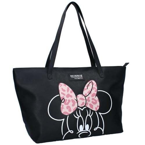 Vadobag Große Damen Tasche | Shopping Bag schwarz | Kunstleder | Disney Minnie Mouse