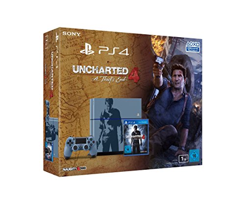 PlayStation 4 - Konsole (1TB, grau-blau) im Uncharted 4: A Thief’s End Design inkl. Uncharted 4: A Thief's End