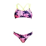 Funkita Schwimmbikini Girls Criss Cross Pop Palms - Mädchen Bikini für das Schwimmtraining, Größe:140