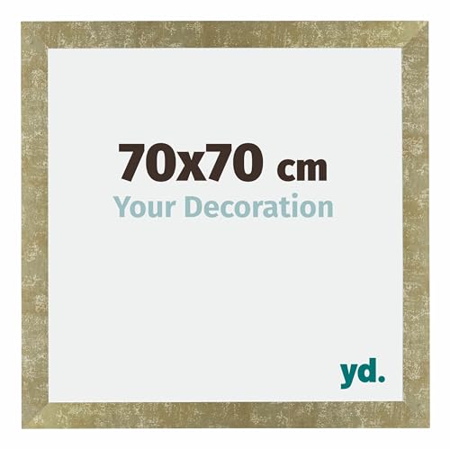 yd. Your Decoration - 70x70 cm - Bilderrahmen von MDF mit Acrylglas - Antireflex - Ausgezeichneter Qualität - Gold Antik - Fotorahmen - Mura,