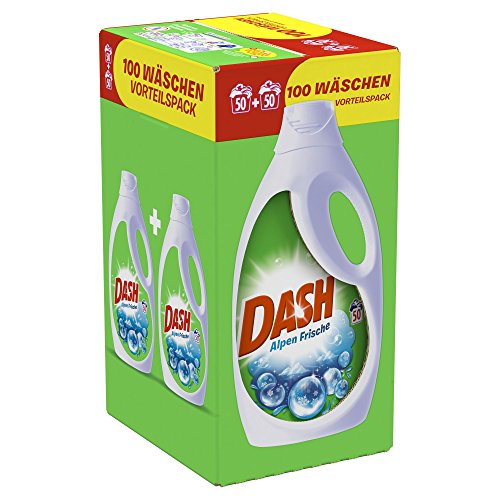 Dash Vollwaschmittel Flüssig Alpen Frische, 6,5 l - 100 Waschladungen, 1er Pack (1 x 6,5 L)