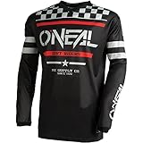 O'NEAL | Motocross-Jersey Langarm | MX Enduro | Gepolsterter Ellbogenschutz, V-Ausschnitt, atmungsaktiv | Element Jersey Racewear V.22 | Erwachsene | Schwarz Weiß Rot | Größe L