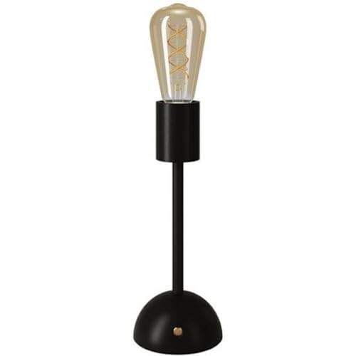 creative cables - Tragbare, wiederaufladbare Leuchte Cabless02 mit goldfarbener Edison Glühbirne - Mit Glühbirne, Schwarz