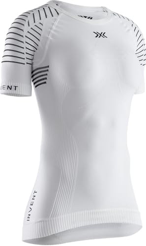 X-Bionic Damen Invent Round Neck, Short Sleeve T Shirt, Arctic White/Dolomite Grey, M
