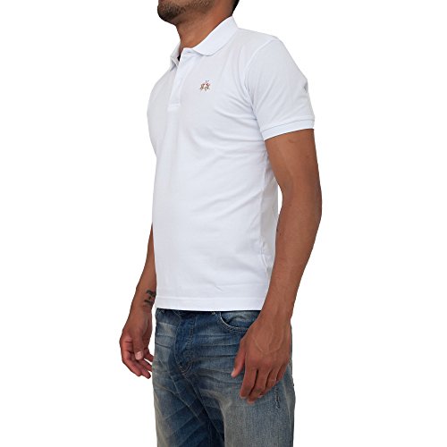 La Martina Herren Man Polo S/s Piquet STR Poloshirt, Weiß (Optic White 00001), XX-Large