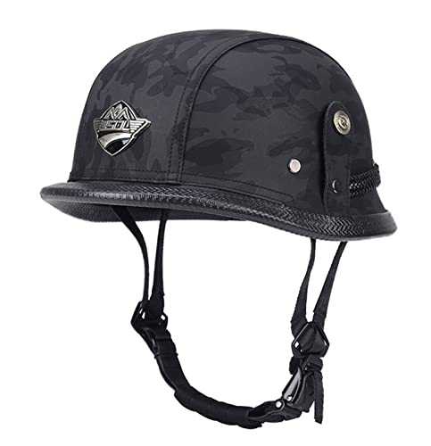 Halbschalenhelm Motorradhelm Brain-Cap Halbschale Retro Maske Jet Halbhelm DOT/ECE Genehmigt für Erwachsene Herren Damen 10,XXXL