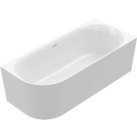 OTTOFOND Badewanne "Mince Corner links 180 cm weiß", (1 tlg.), inkl. Ablaufgarnitur, Schlitzüberlauf, Fußgestell, schmale Wannenkante