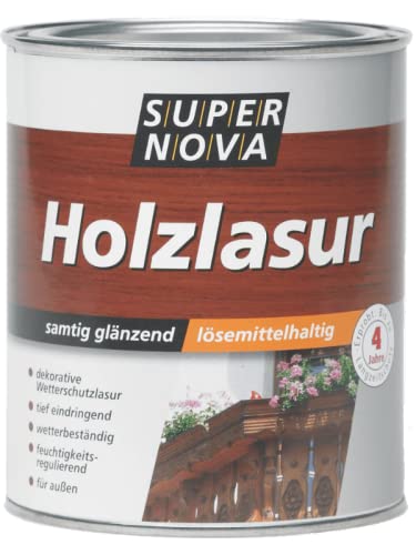 Super Nova Holzlasur Samtig Glänzend 2,5 l Farbwahl, Farbe:Nussbaum
