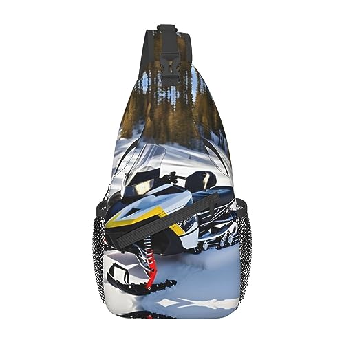 Fortschrittliche Unisex Duffel Bag mit Schneemobil-Muster, Crossbody-Tasche für Reisen, Wandern, Klettern, Laufen, Radfahren, Fortgeschrittenes Schneemobil, Einheitsgröße