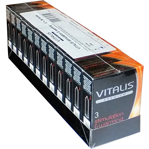 Vitalis Premium Stimulation & Warming Effect - VORTEILSPACK - heiße Kondome mit Wärme-Effekt - heiße Stimulation, warme Gefühle, zuverlässige Sicherheit - 12 x 3 Stück