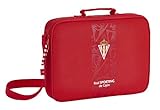 Offizielle Gijon Real Sporting Schulbrieftasche, Rot/Ausflug, einfarbig (Getaway Solids), Strapazierfähig