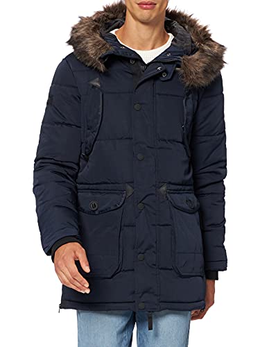 Superdry Mens Chinook 2.0 Parka, Navy, XS