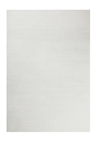 Kuschelig weicher Esprit Hochflor Teppich, bestens geeignet fürs Wohnzimmer, Schlafzimmer und Kinderzimmer LOFT(120 x 170 cm, Creme weiß)