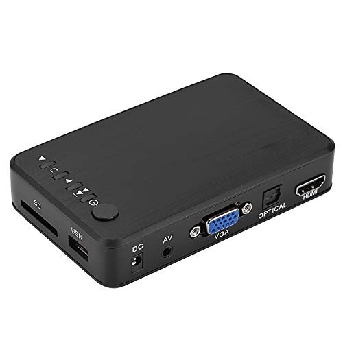 fasient HDMI Media Player Schwarz 1080P HD Starke Kompatibilität Audio- und Video-Multimedia-Player mit IR-Fernbedienung, Unterstützung von USB-Laufwerk/mobiler Festplatte/SD-Karte(EU)