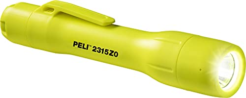 PELI 2315Z0 Kompakte Taschenlampe, zertifiziert für ATEX-Zone 0, Premium-Taschenlampe, hohe Qualität für Industrie, Handwerker, Feuerwehr, wasserfest (IPX8), 115 Lumen, Farbe: LeuchtendGelb
