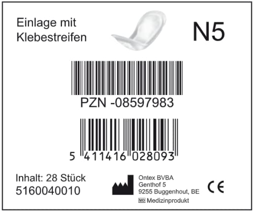 ID - N5 - Hygiene-Einlage mit Klebestreifen (35 x 12,5 cm) - Ontex Einlagen bei Blasenschwäche