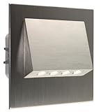 LEDIX 11-221-22 LED- Wandleuchte, Aluminium, stahlgrau, 7,3 x 7,3 x 4,75 cm