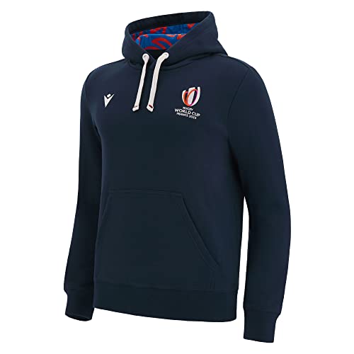 Macron Sweatshirt mit Kapuze für Erwachsene, Rugby World Cup 2023, offizielles Lizenzprodukt, blau, 5XL