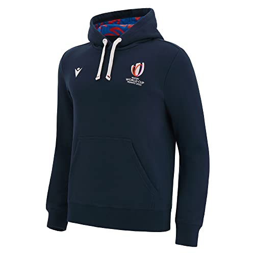 Macron Sweatshirt mit Kapuze für Erwachsene, Rugby World Cup 2023, offizielles Lizenzprodukt, blau, 3XL