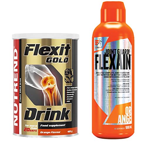 Nutrend Flexit Drink Gold 1 x 400g + Extrifit Flexain 1 x 1000ml – Set (Orange/Orange)