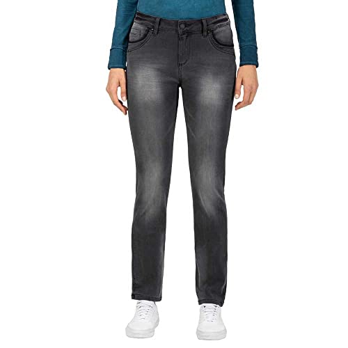 Timezone Damen Slim TahilaTZ Womanshape Straight Jeans, Schwarz (Faded Black wash 9062), W26/L30 (Herstellergröße:26/30)