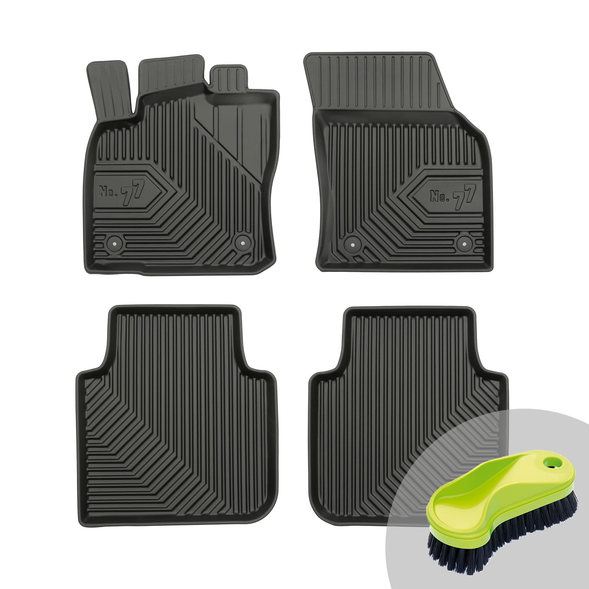 FROGUM No.77 Gummimatten Ganzjahresset von Auto Fußmatten Autofussmatten für SEAT Tarraco ab 2018, für Skoda Kodiaq ab 2016 | Langlebiges TPE Material