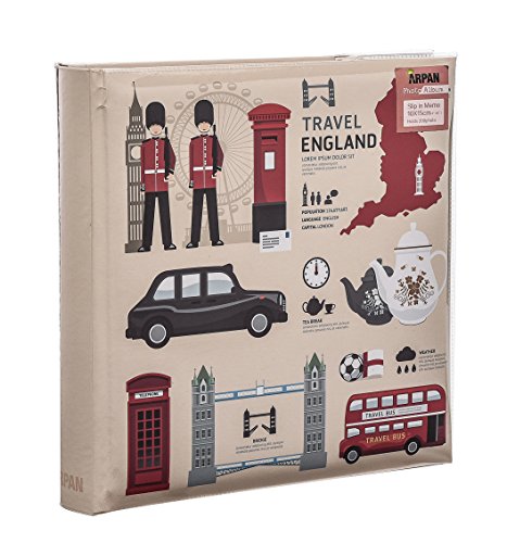 Arpan London Icons Design Reisetasche Memoalbum 6x4 für 200 Fotos, 23 x 23 cm