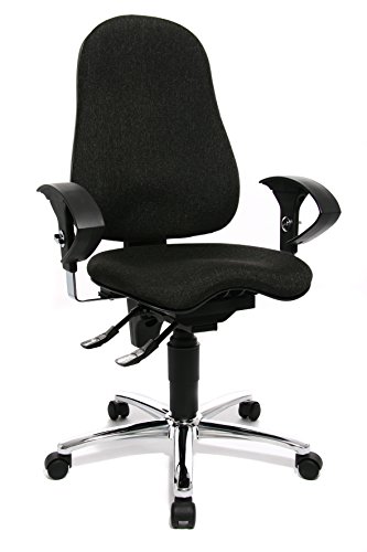 Topstar SI59UG22, Sitness 10 ergonomischer Bürostuhl, Schreibtischstuhl, inkl. höhenverstellbaren Armlehnen, Bezugsstoff anthrazit