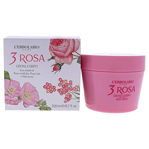 L'Erbolario 3 Rosa Körpercreme, 1er Pack (1 x 200 ml)