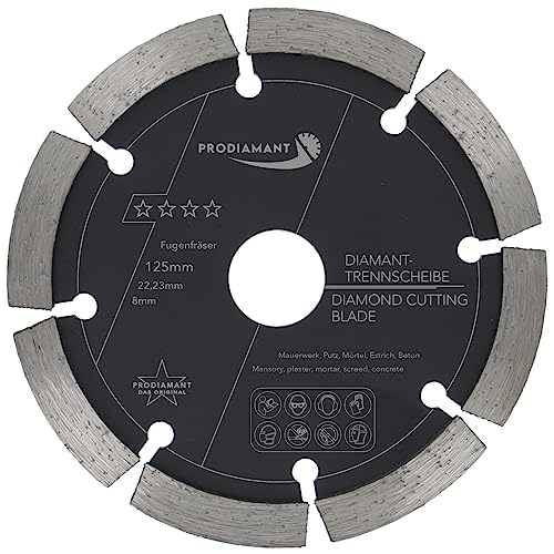 PRODIAMANT Diamant Fugenfräser 125 / 22,23 mm - Stärke 8mm - Frässcheibe passend für Winkelschleifer