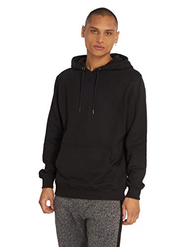 Urban Classics Herren Kapuzenpullover Basic Sweat Hoodie, einfarbiger Kapuzensweater mit Känguru Tasche, Kapuze verstellbar - Farbe black, Größe S