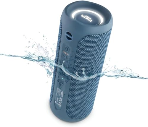 Vieta Pro Goody 2 Lautsprecher, mit Bluetooth 5.0, True Wireless, Mikrofon, Radio FM, 12 Stunden Akkulaufzeit, IPX7-Wasserdichtigkeit, AUX-Eingang, Direktknopf zum virtuellen Assistenten; in Blau.