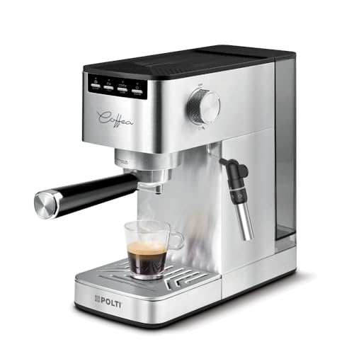 Polti Coffea P10S Manuelle Kaffeemaschine für Espresso und Cappuccino, kompatibel mit gemahlenem Kaffee und E.S.E-Pads, 44 mm, Steamymilk zum Aufschäumen von Milch, abnehmbarer Tank von 1,3 l, Farbe