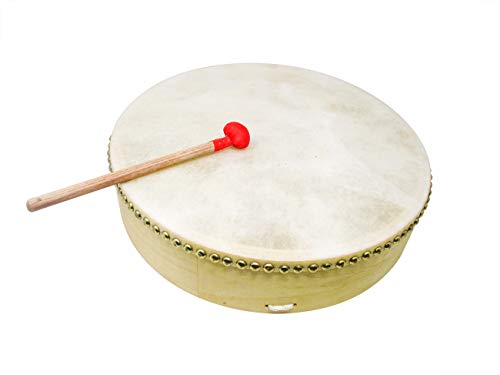 Trademark Innovations Buffalo Tamburin Handtrommel, 40,6 cm Drum Only beige