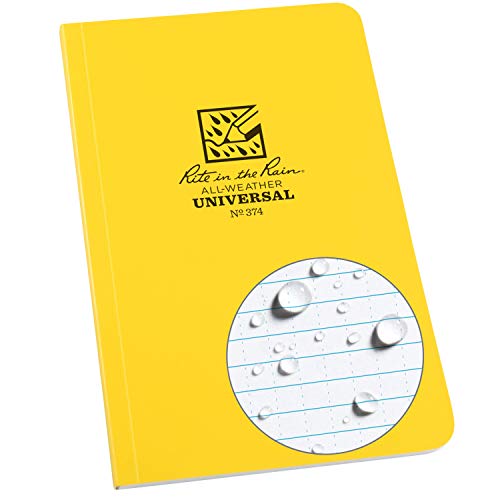 Rite in the Rain Allwetter Soft Cover Notebook, 4 5/20,3 cm X 7 1/10,2 cm, Universal Muster (Nr. 374) gelb
