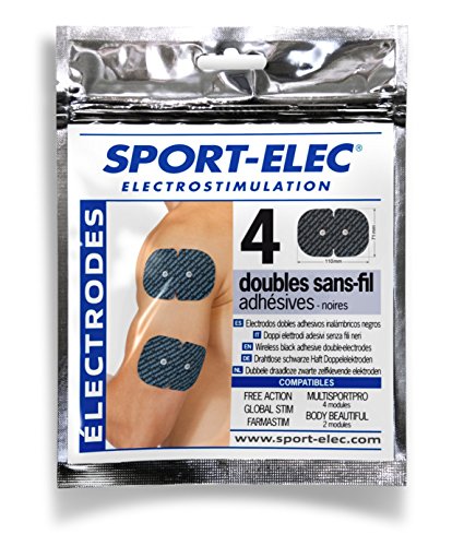 Sport-Elec 4 Stück Elektroden DOUBLES Abgerundete für Geräte schwarz/blau fr: Erwachsene (Größe Hersteller: Einheitsgröße)