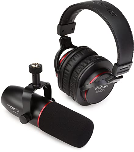 Vocaster Broadcast-Kit, dynamisches Mikrofon und geschlossene Kopfhörer für Podcaster, Mikrofon mit integriertem Windschutz und Stoßhalterung, XLR-Kabel im Lieferumfang enthalten